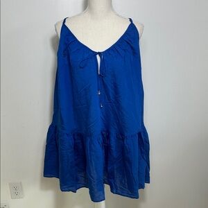 H&M Blue Sleeveless Ruffle Mini Dress